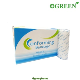 (1 ม้วน) CONFORMING BANDAGE ผ้าก๊อซพันแผล ชนิดยืดได้ ขนาด 4 นิ้ว (2153)