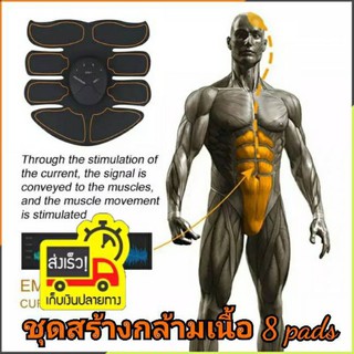 แผ่นสร้างกล้ามเนื้อหน้าท้อง ซิตแพด Slimming Fat Burning N0.8 พร้อมชุดควบคุม สร้างกล้ามเนื้อฟิตเนส 8 Packs Body Massager