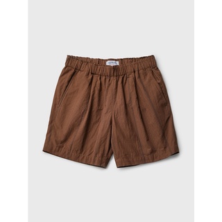 [JBB*] BRICK / BROWN MULTI STRIPE COTTON LINEN EASY SHORTS เจบีบี กางเกงขาสั้น ผ้าคอตตอน เอวยางยืด กางเกงขาสั้นลำลอง