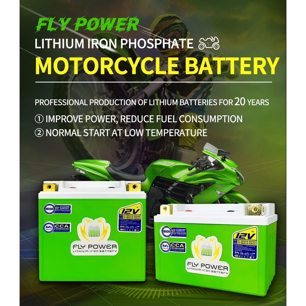 Fly19bl Bs 12v Motorcycle Lifepo4 Battery Lithium Iron Phosphate Scooter Batteries Bms 560a Cca 7203