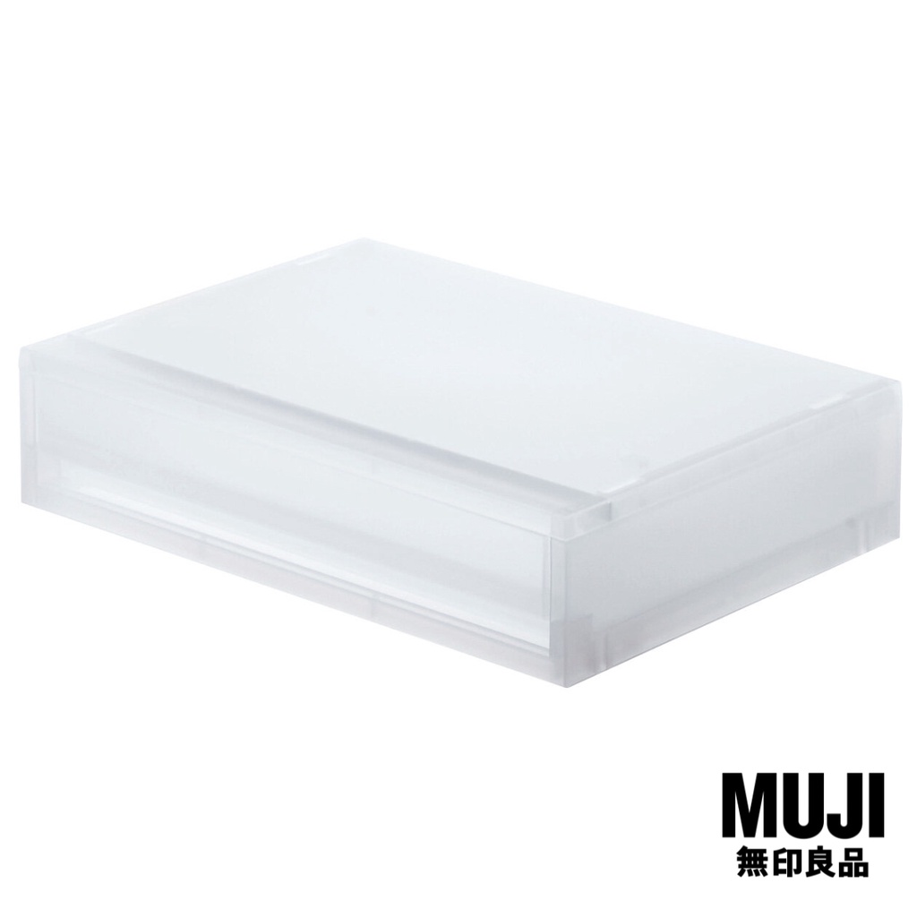 มูจิ กล่องเก็บของโพลีโพรพิลีน - MUJI PP Storage Box / Wide / Extra Shallow 37 × 26 × 9 cm