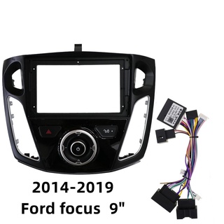 แผงเครื่องเล่น DVD วิทยุสเตอริโอ 9 นิ้ว สําหรับ Ford Focus True Button 2014-2019