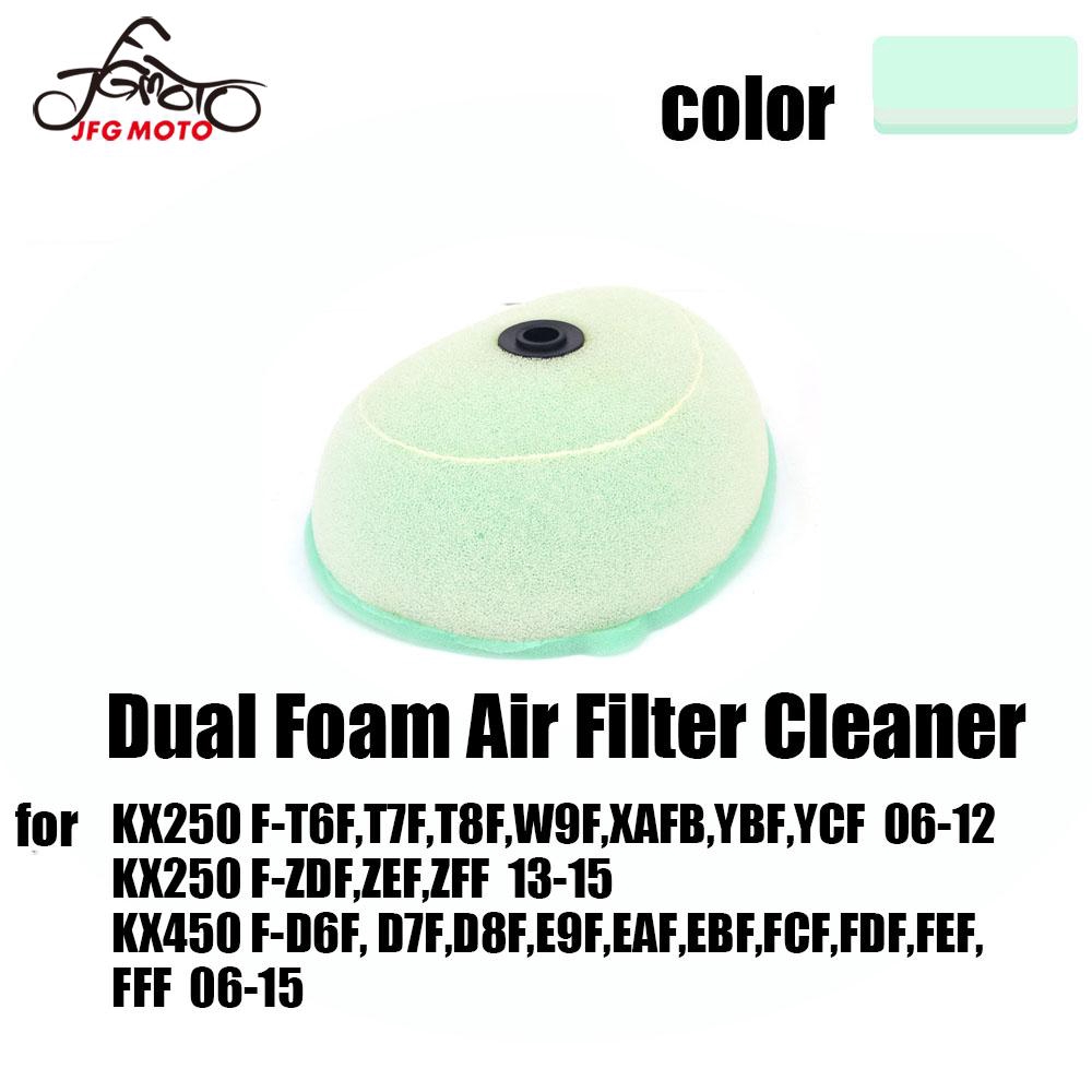 Dual Foam Air Filter Cleaner For KX250F KX450F KXF250 KXF450 KXF Motocross Enduro Supermoto MX SM Of