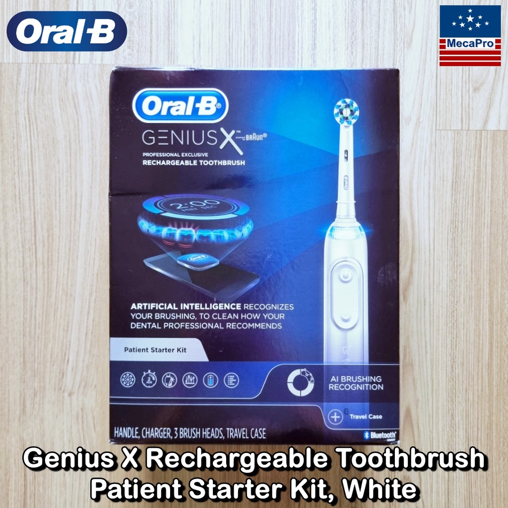 Oral-B® Genius X Rechargeable Toothbrush Patient Starter Kit, White ออรัล-บี จีเนียส แปรงสีฟันไฟฟ้า