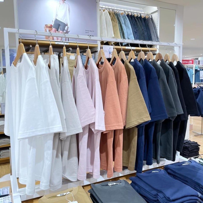 เสื้อยืด uniqlo men AIRism ทรงหลวม oversize sale