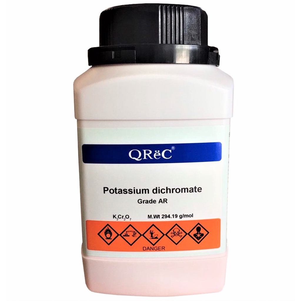 [wait 2-5 days]  (P5082)  สารเคมี Potassium dichromate, AR (500g) ยี่ห้อ Qrec