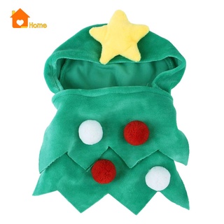 [Love_Home] Small Pet Christmas Tree Costume Clothes Funny Warm Dog Jumpsuit Clothing Red S