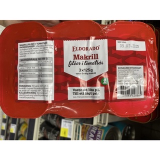 Eldorado Makrill Tomatsas 3p 125g.