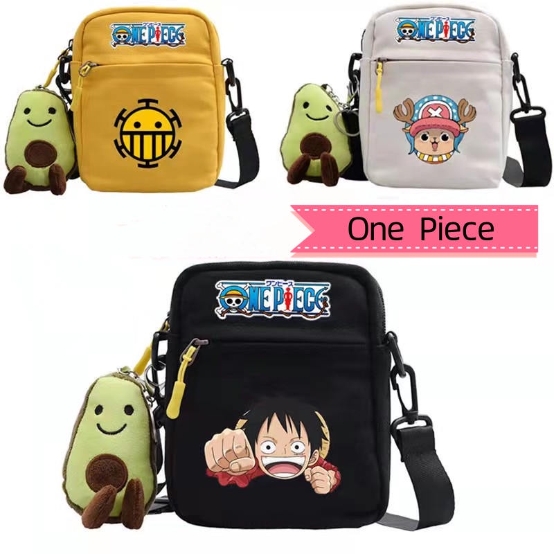 Bags & Luggage 264 บาท One Piece Luffy นักเรียนกระเป๋าแมสเซนเจอร์กระเป๋าผ้าใบลำลองกระเป๋าใส่มือถือ Baby & Kids Fashion
