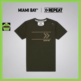 Miami Bay เสื้อคอกลม ชาย รุ่น Repeat สีเขียวขี้ม้า