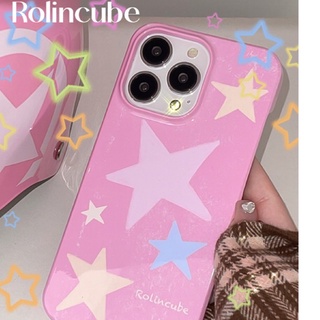 Rolincube star case เคสไอโฟนรูปดาวสีชมพูและเทา