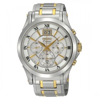 Seiko Premier Chronograph Watch SPC058 - Silver/Gold