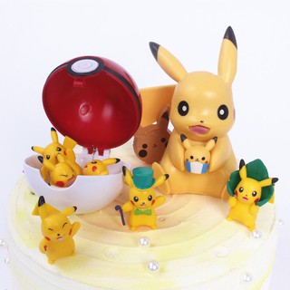 ป้าย Pokemon Pikachu ลายการ์ตูนสําหรับตกแต่งเค้กวันเกิดปาร์ตี้