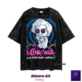 ผ้าฝ้ายแท้เสื้อยืด พิมพ์ลายวง BAND BLINK-182 WASHING VINTAGE (เสื้อยืดซักผ้า ขนาดใหญ่) -7S-4XL