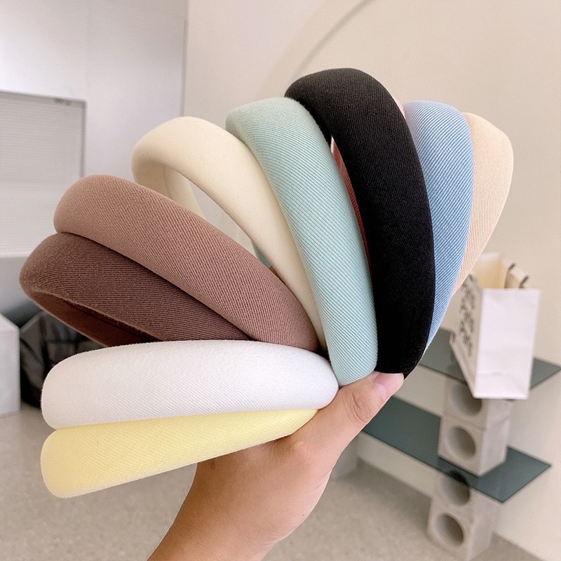 พร้อมส่งที่ไทย คาดผม คาดผมผ้า คาดผมฟองน้ำ คาดผมสีพื้น ผ้าคอตตอล นุ่มใส่สบายเนื้อผ้าพรีเมียม