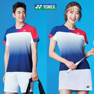 Yonex ใหม่ เสื้อผ้าแบดมินตัน แขนสั้น แบบแห้งเร็ว สําหรับผู้ชายและผู้หญิง เสื้อผ้าวอลเลย์บอล เสื้อผ้าเทนนิส การฝึกอบรม เสื้อผ้าทีม