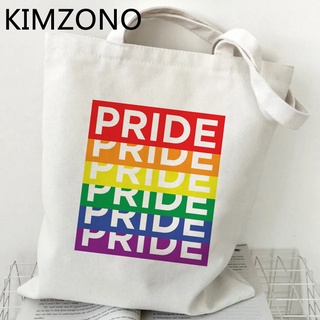 Lgbt กระเป๋าถือ กระเป๋าช้อปปิ้ง ผ้าแคนวาส ผ้าฝ้าย ลาย bolsa