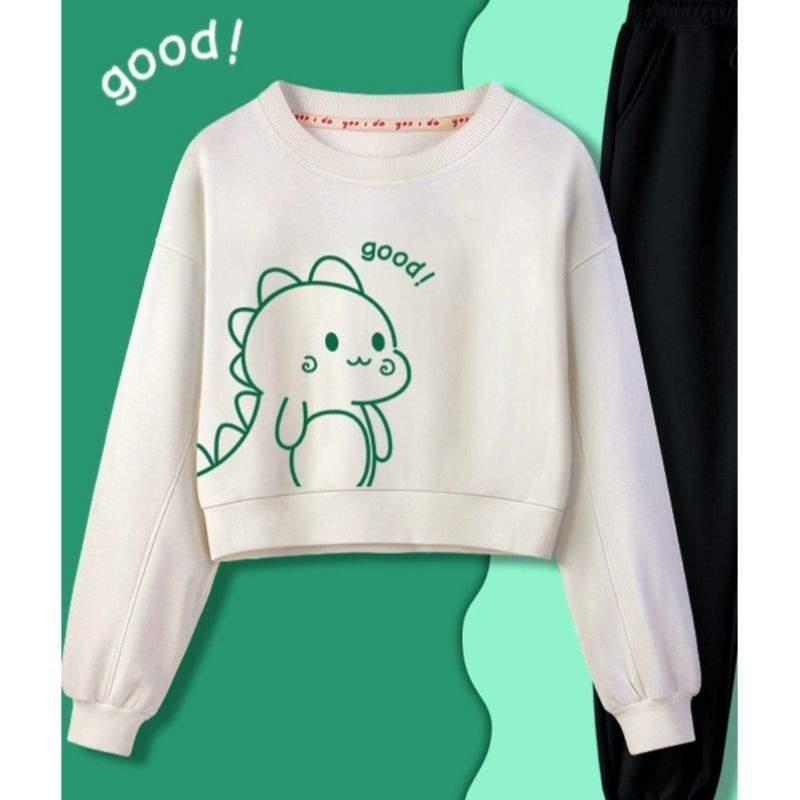 Crop Baby Dino Sweater