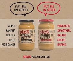 Pic's Brand เนยถั่วครั้นชี่ กรุบกรอบ ไม่เติมน้ำตาล Peanut Butter Crunchy (380g)