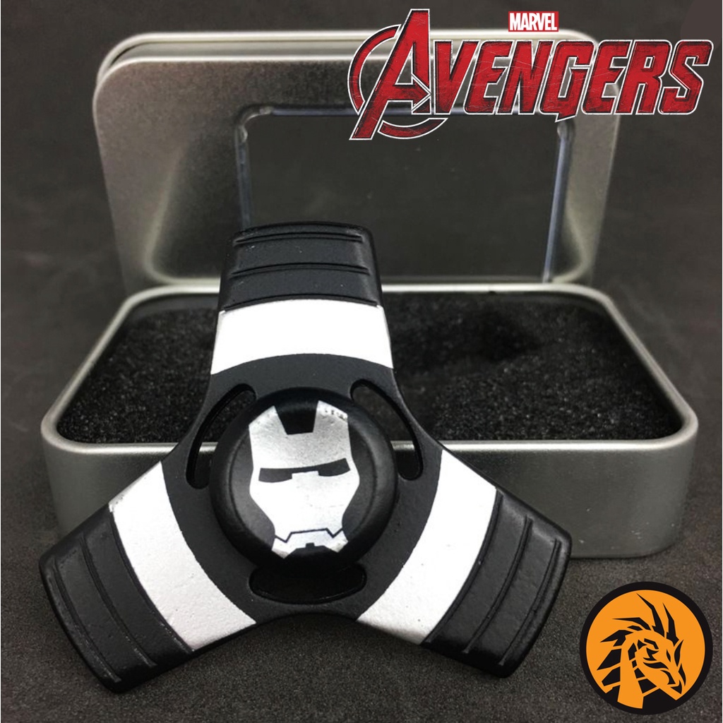 🔥พร้อมส่ง🔥สปินเนอร์ Spinner ไอรอนแมน Ironman Mark-ll Marvel Avengers ชุดเกราะดำ เกรดพรีเมี่ยม ทำจากโ