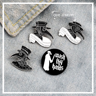 เข็มกลัด รูปการ์ตูน Plague Doctor Enamel Pin เหมาะกับของขวัญ สําหรับพยาบาล