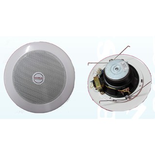 HONIC PS-610 ลำโพงติดเพดาน 6 นิ้ว ฟลูเรนต์ พร้อมไลน์ในตัว 100 โวลท์