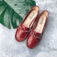 Windy Moccasin-B หนังนิ่ม สีแดงเข้ม