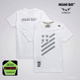 Miami bay เสื้อคอกลม ชาย รุ่น Forces สีขาว