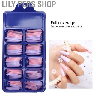 Lily PERS Shop เล็บปลอมอะคริลิค 100 ชิ้นสีพื้น