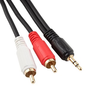 RCA Cable 10M 3.5mm(M) to RCA(M) 2หัว สายสัญญาณเสียง ต่อหูฟัง/ลำโพง 423A ยาว 10เมตร (สีดำ)  #996