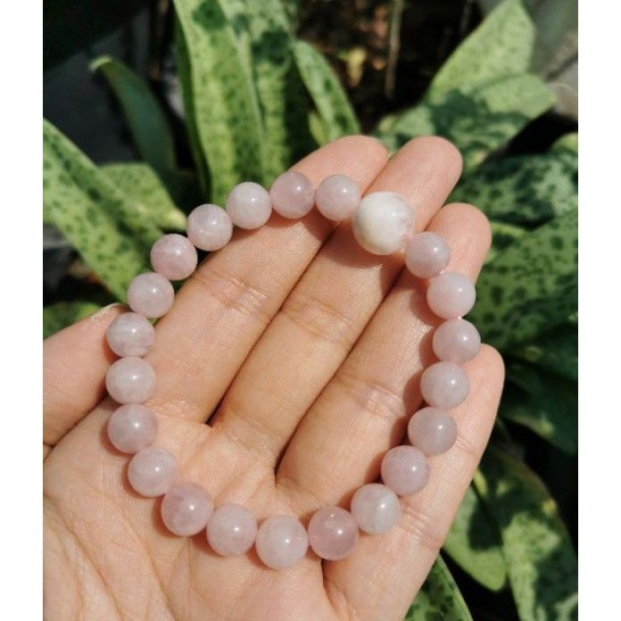 กำไลหินแท้​ Rose​ Quartz​ Madagascar​ (DIY)​