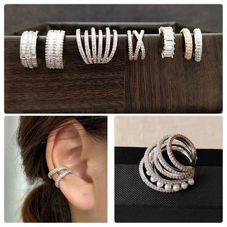 ต่างหูเกี่ยวใบหู ต่างหู ear cuff ต่างหูเพชร CZ (มีหลายแบบให้เลือก) #001