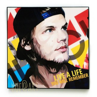 AVICII #2 อะวีชี Tim Bergling DJ ดีเจ EDM เพลง Music รูปภาพ​ติด​ผนัง​ pop art พร้อมกรอบและที่แขวน ของขวัญ​ ของแต่งบ้าน