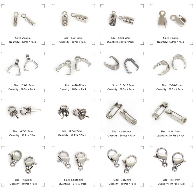 Various sizes Stainless Steel Lobster Clasp Hooks/Base Safety Pins