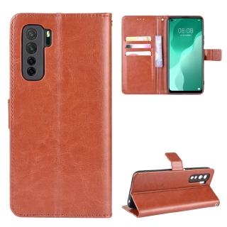 Luxury Crazy Horse PU Leather Casing Huawei Nova 7 SE Flip Cover P40 Lite 5G Lanyard Card Holder Wallet Case