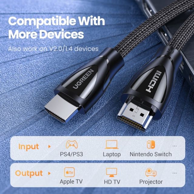 UGREEN HDMI 2.1 8k/60hz 4k/120hz 48gbps | Shopee Thailand