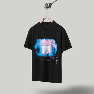 ✨พร้อมส่ง✨เสื้อยืดแขนสั้นลําลอง ผ้าฝ้าย พิมพ์ลาย Travis Scott x Jack x PS5 Boulder Lightning สําหรับทุกเพศ