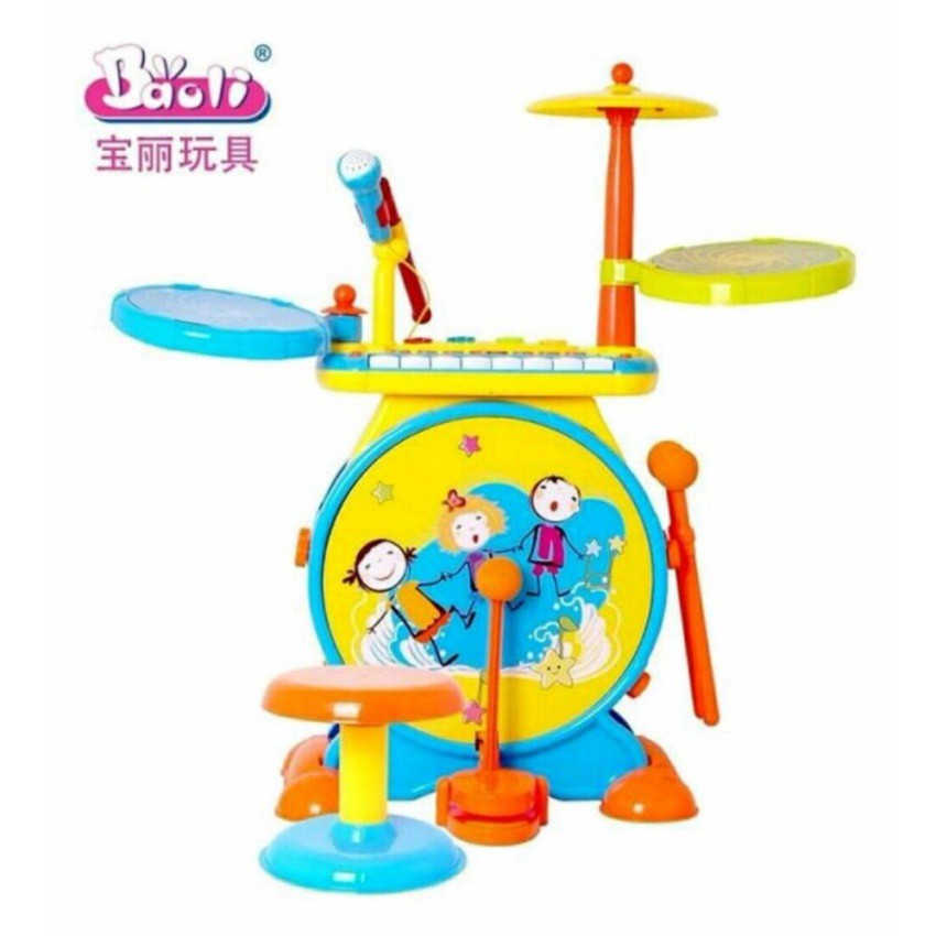 💥ฮอต💥Baoli Piano and Drum Combination ชุดกลองอิเลคทรอนิค+เปียโนออแกน (2in1) ของเล่นเสริมทักษะ