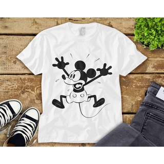 เสื้อผ้าผชเสื้อยืด พิมพ์ลายกราฟิก Disney Mickey Mouse สไตล์คลาสสิกS-5XL