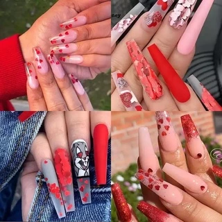 กลิตเตอร์หัวใจ กลิตเตอร์แต่งเล็บ กากเพชรหัวใจ แบบบาง 3D Love Heart Nail