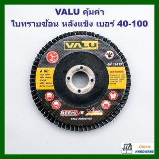 [พร้อมส่ง🚚] กระดาษทรายซ้อน #40-100 (หลังแข็ง) 4" VALU รุ่นคุ้มค่า💥 ใบเจียร