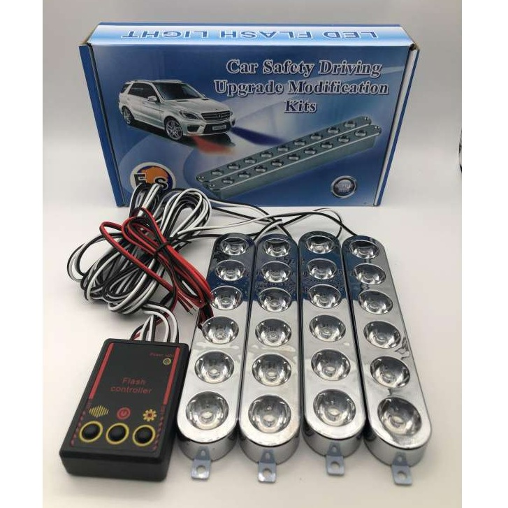 ไฟไซเรน ไฟฉุกเฉิน LED 6ดวง 4ช่อ 12V รุ่น 826-4 ไฟกู้ภัย ไฟอเนกประสงค์ แดง-น้ำเงิน สีส้ม สีแดง สีขาว