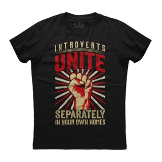 ขายดี!ขายดี เสื้อยืดแขนสั้น พิมพ์ลาย Introverts Unite MPhkad62KJpjhm81 สีดํา สไตล์คลาสสิก สําหรับผู้ชายS-5XL