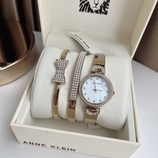 👑ผ่อน0%~แท้100%👑AK/3466 นาฬิกาข้อมือ Anne Klein Womens Swarovski Crystal Accented Watch and Bangle Set