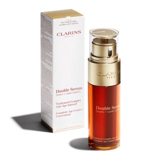 Clarins Double Serum Age Control Concentrate 50ml. ยืนหนึ่งเรื่องผิวอ่อนเยาว์ ด้วยเซรั่มลดเลือนริ้วรอยเข้มข้นประสิทธิภาพ