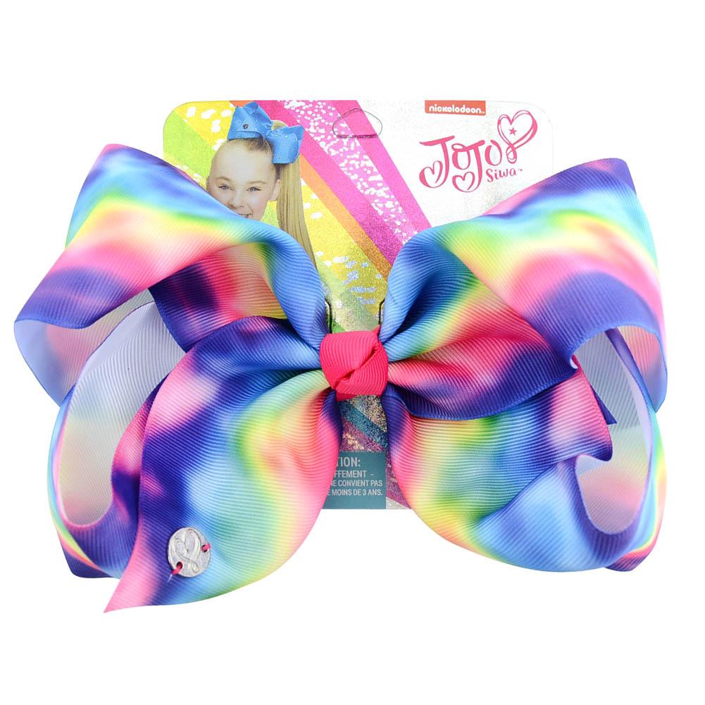 Jojo 8inch Large Size Rainbow color bow Hair Clips bows Jojo 8inch โบว์สีรุ้งขนาดใหญ่โบว์เส้นผ่าศูนย์กลาง