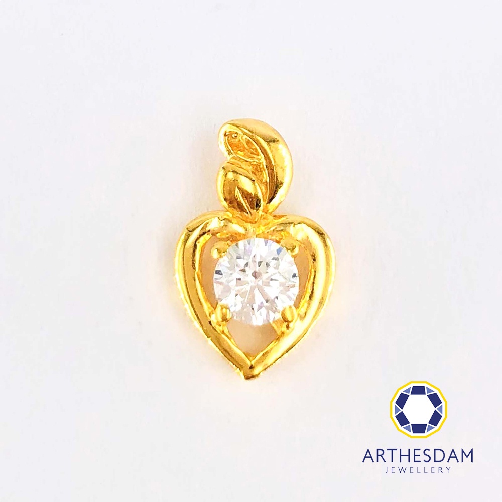 Arthesdam Jewellery 916 Gold Heart with Stone Pendant [จี้]