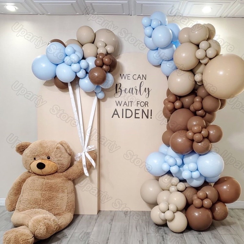เซ็ทลูกโป่งโทนฟ้า+น้ำตาล พร้อมส่งในไทย น่ารักมากๆค่าา