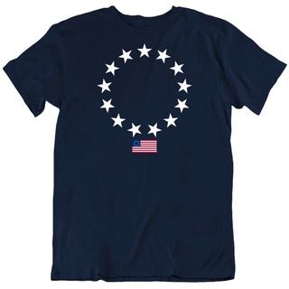 เสื้อวินเทจผญ - Betsy Ross ธงชาติอเมริกันสหรัฐอเมริกาความภาคภูมิใจบุคลิกภาพทุกนัดลูกเรือคอสําหรับ T