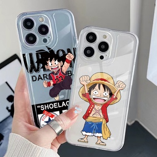 เคสโทรศัพท์มือถือ TPU ใส ขอบสี่เหลี่ยม กันกระแทก ลายลูฟี่ One Piece สําหรับ VIVO Y15A Y15S T1 Dimensity 800U 5G Y21S Y21A Y21S Y33S Y12S Y11S Y12A Y01 Y1S Y20s G